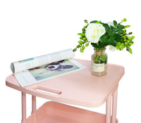 Pink 2 Tier Storage Trolley Rolling Cart